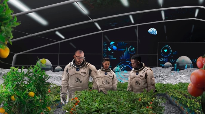 agricultura espacial|planta espacio